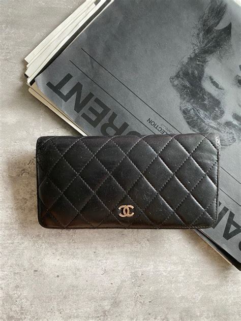 chanel black lambskin wallet|authentic Chanel lambskin wallet.